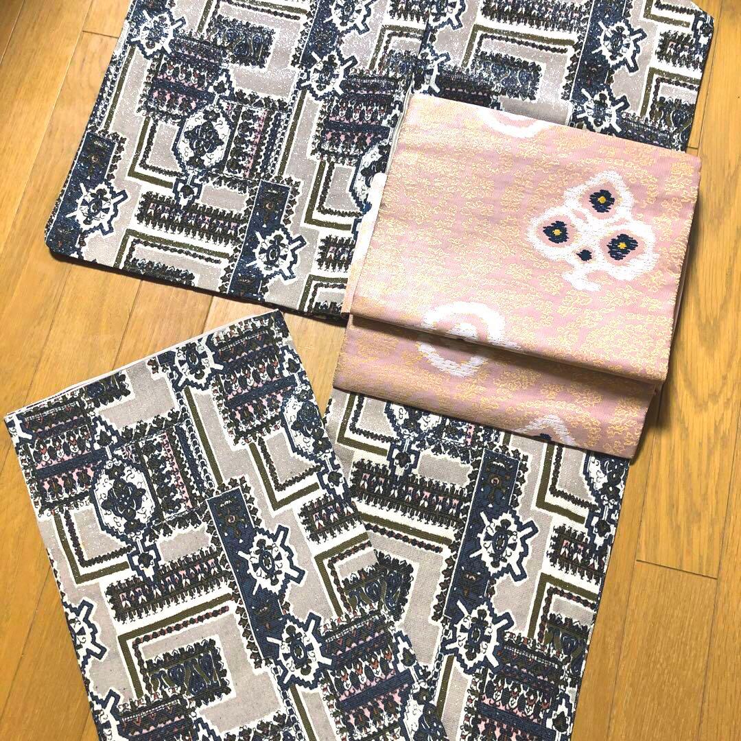 TIME SALE❤️アンティーク　正絹　マジョリカお召し　プリンセスゴシック￼