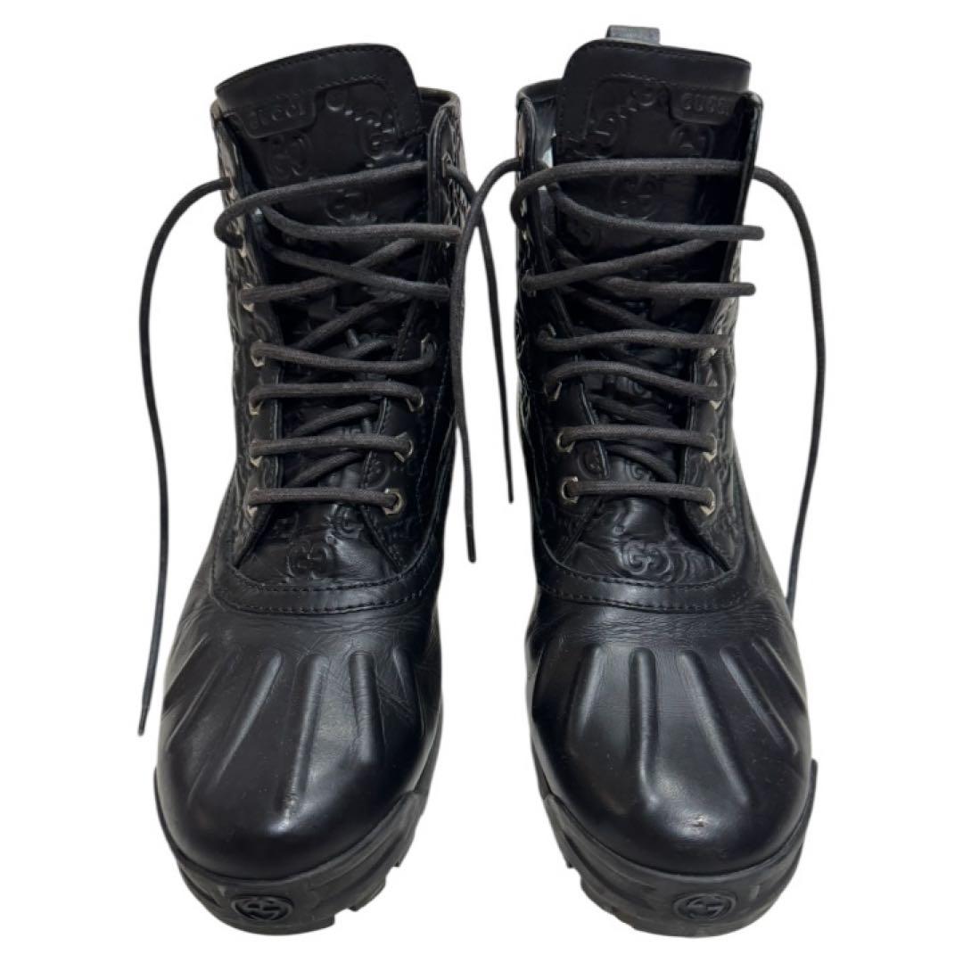 黒 レザー ハイカットブーツ 6 1/2 G