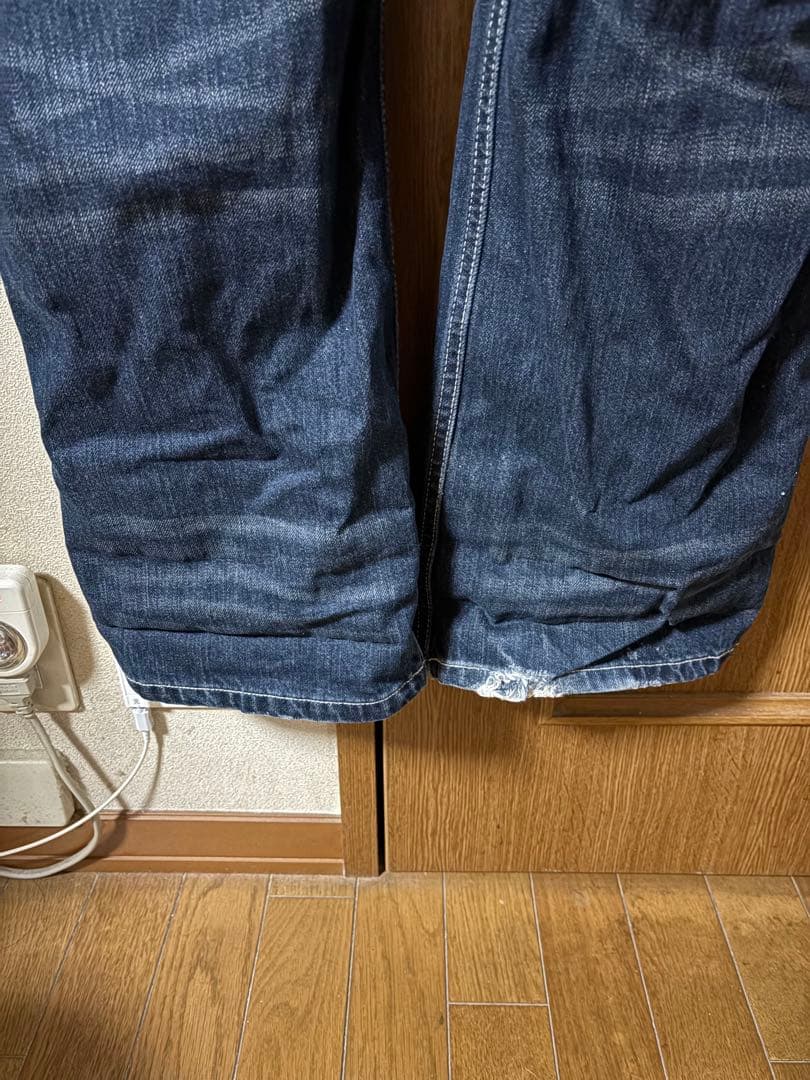 vanson ダークデニム オーバーオール美品、裾に少しダメージ有り‼️