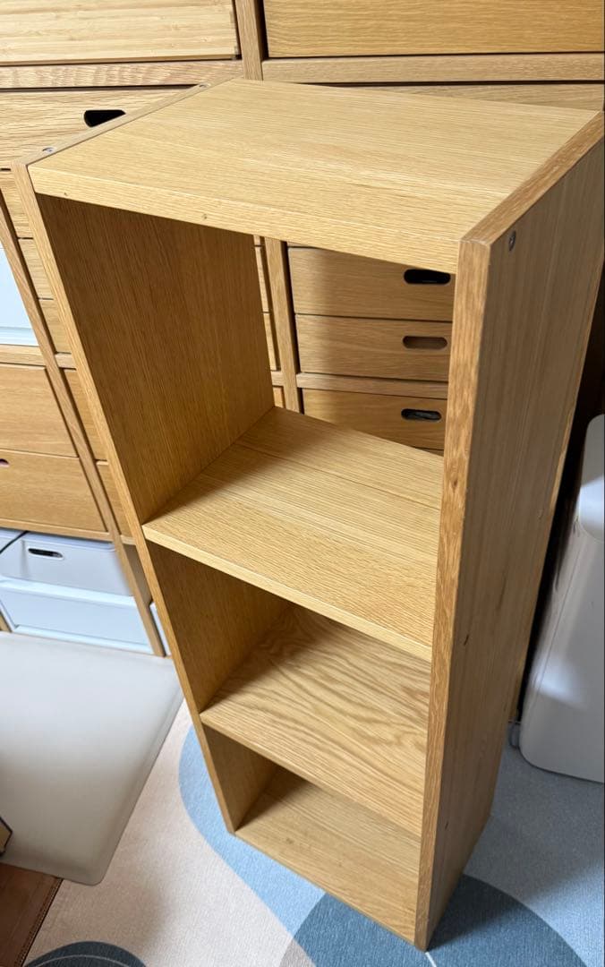 無印良品　スタッキングシェルフ・3段・オーク材