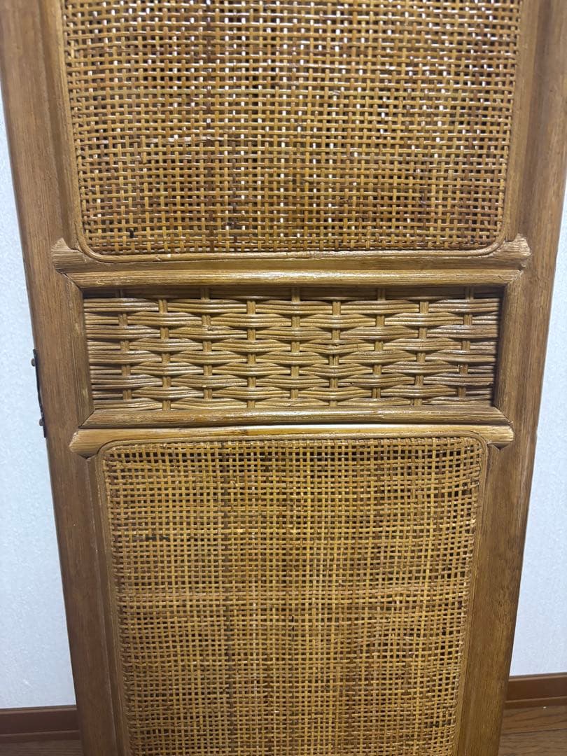 ラタン パーテーション 4連 衝立 目隠し 間仕切り 折りたたみ式 150cm