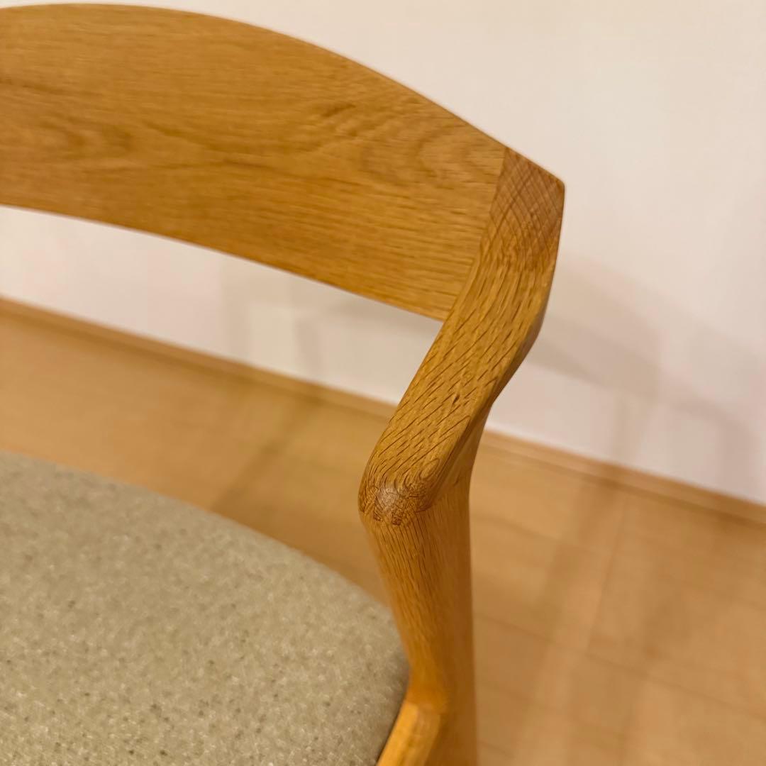 美品 シキファニチア ユナセミアームチェア ダイニングチェア 椅子 日本製 ①