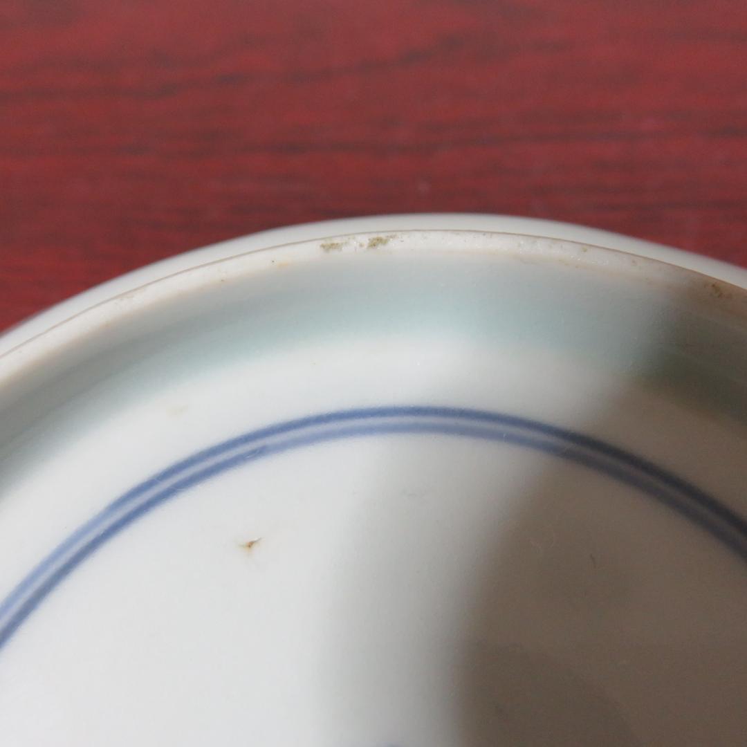 中皿 4枚 鳥 花 染付 古伊万里 上手物 明治