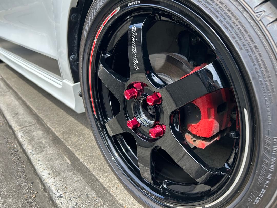 RAYS レイズ ジュラルミンロック＆ナット M12×P1.25 L32 レッド