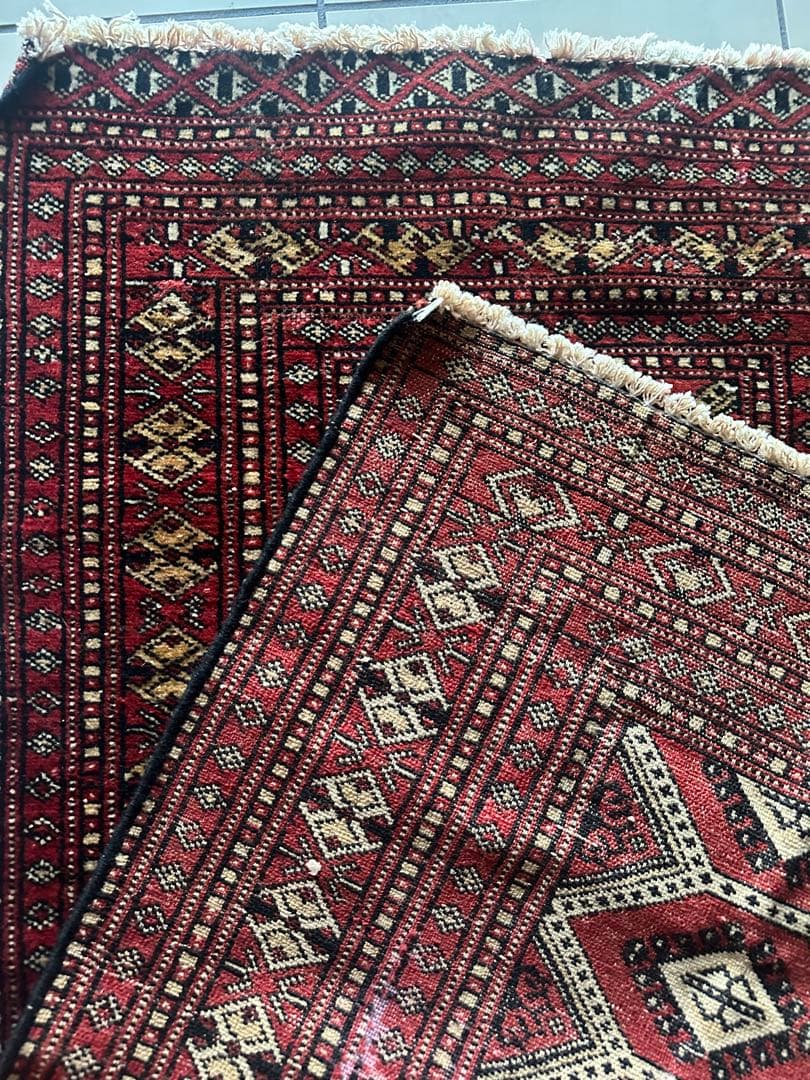 120×71 ヴィンテージラグ　手織ラグ