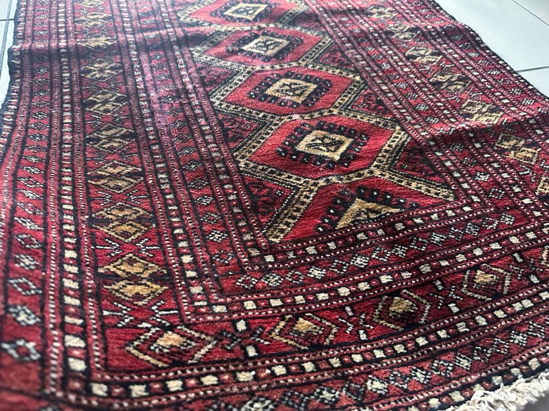 120×71 ヴィンテージラグ　手織ラグ