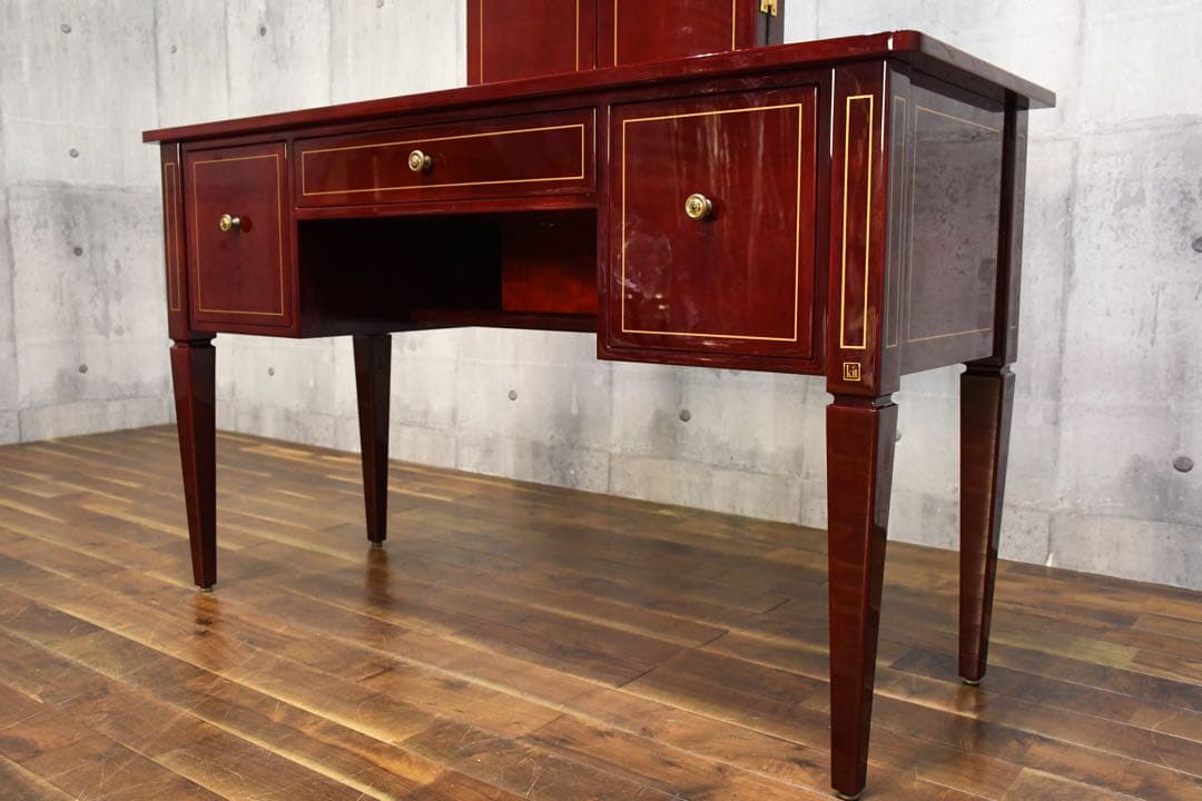 DFK72 北谷家具 キットファニチュア 仔山羊革張り ドレッサー チェアセット