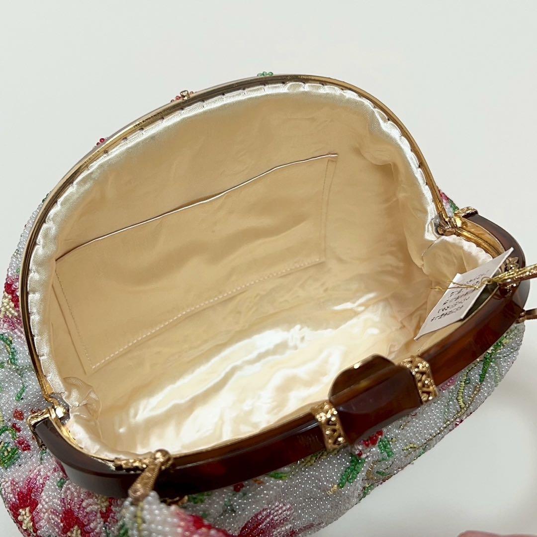 【未使用品】和装小物　和装用バッグ 総ビーズ刺繍 花柄