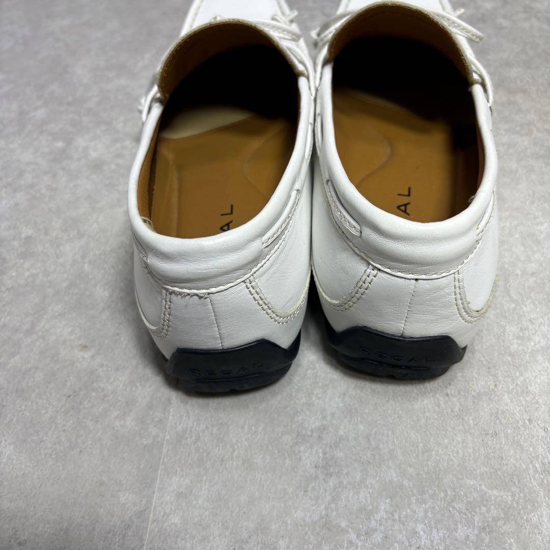 超美品 リーガル 55PR デッキ ドライビングシューズ ローファ 白　25cm
