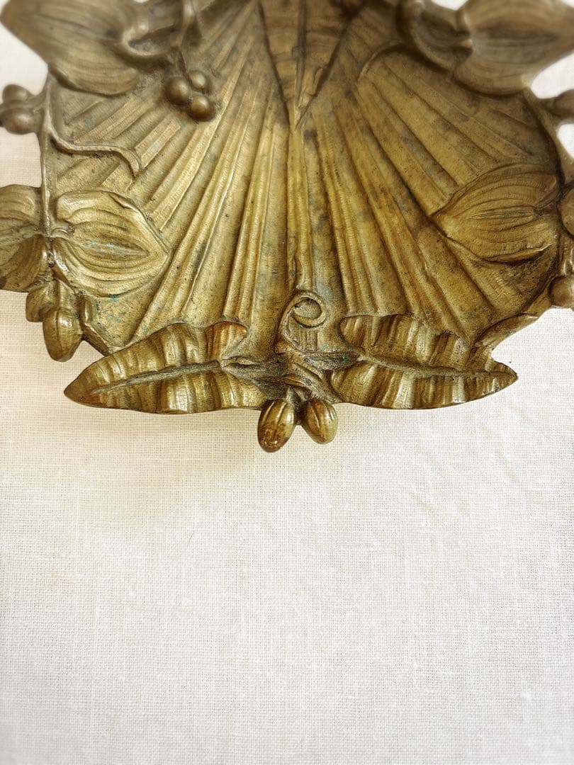 フランスブロカント　真鍮製トレイ　シェル型トレイ　シェル・ボタニカル