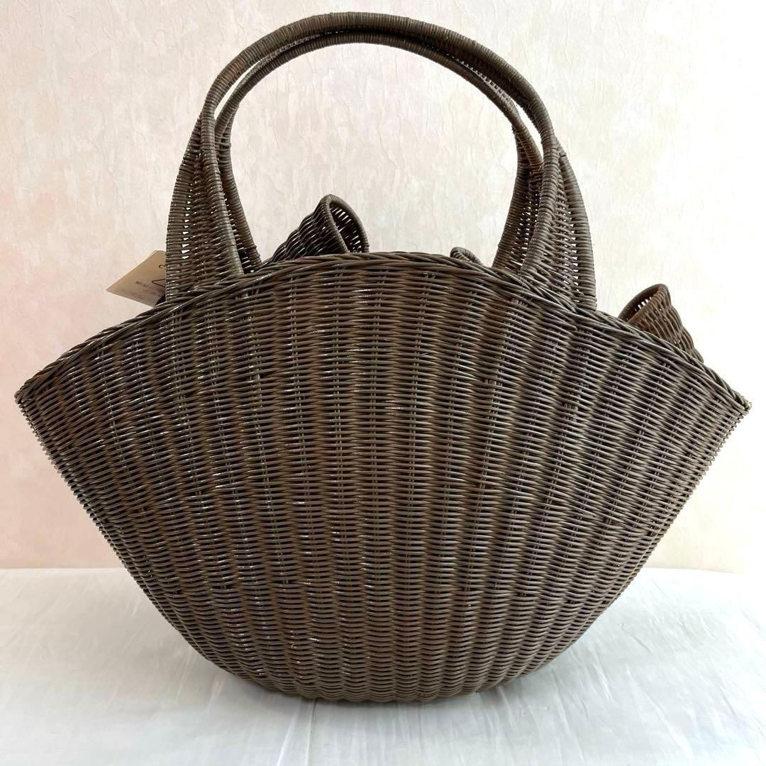 未使用保管品♡アナトリエ　籠バッグ　 ラタン かごバッグ リボンモチーフ グレー