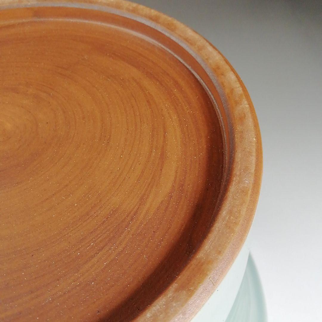 Ｗ１１８　水指　『青磁　末広』『藤山 造』　共箱　茶道具