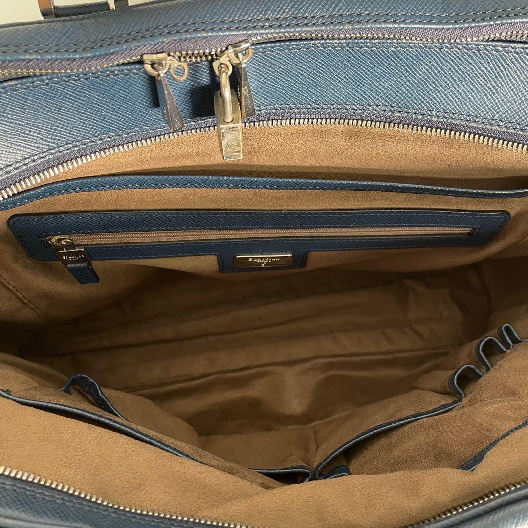 セラピアン　ビジネスバッグ　ブリーフケース　レザー　ブルー　2way