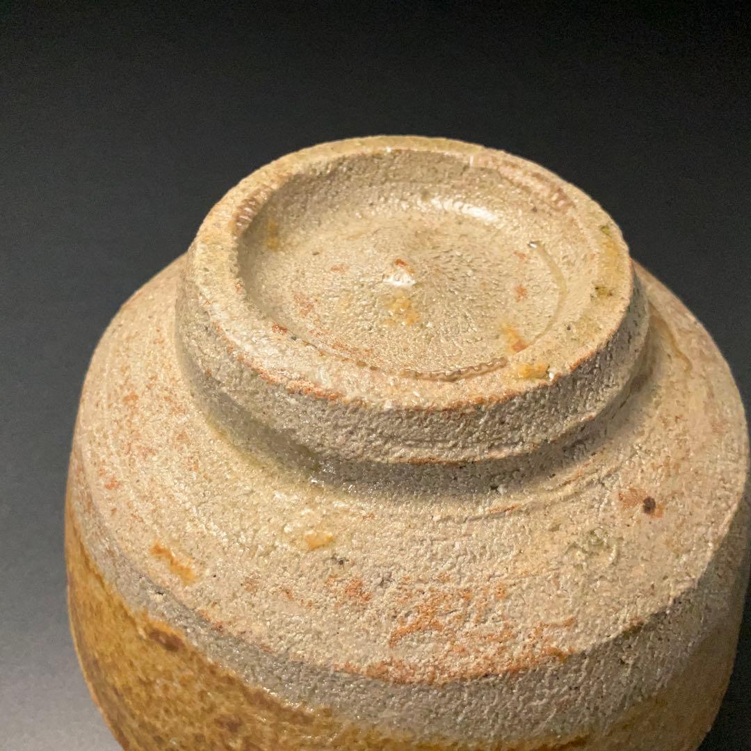 浜田庄司　灰釉縁白胴紐茶碗　人間国宝　晋作織箱　R1314ダT