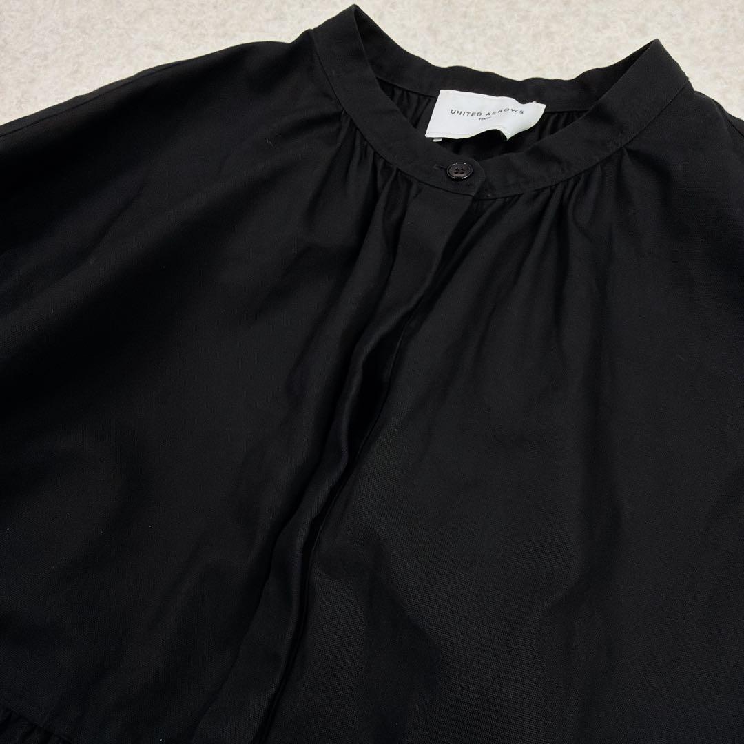 ユナイテッドアローズ コットン ティアード ミニ ワンピース チュニック　黒