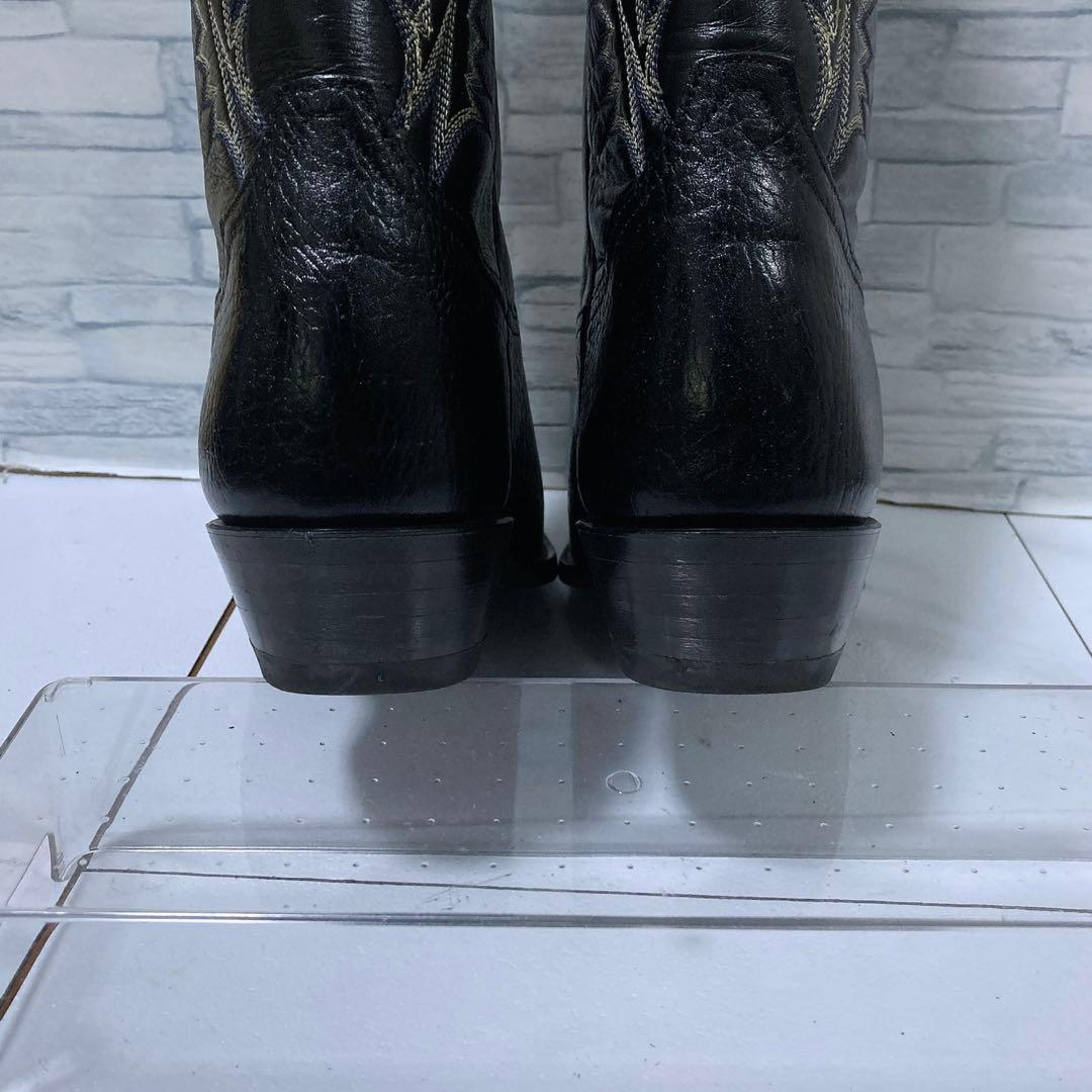 名作 トニーラマ ウエスタンブーツ カウボーイ 26.5 本革 シボ ブラック