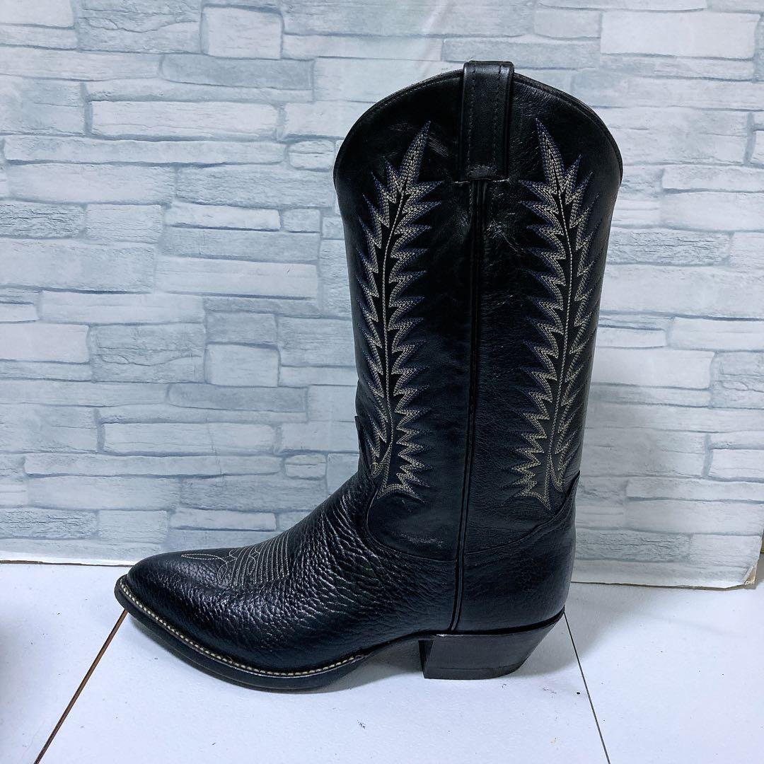 名作 トニーラマ ウエスタンブーツ カウボーイ 26.5 本革 シボ ブラック
