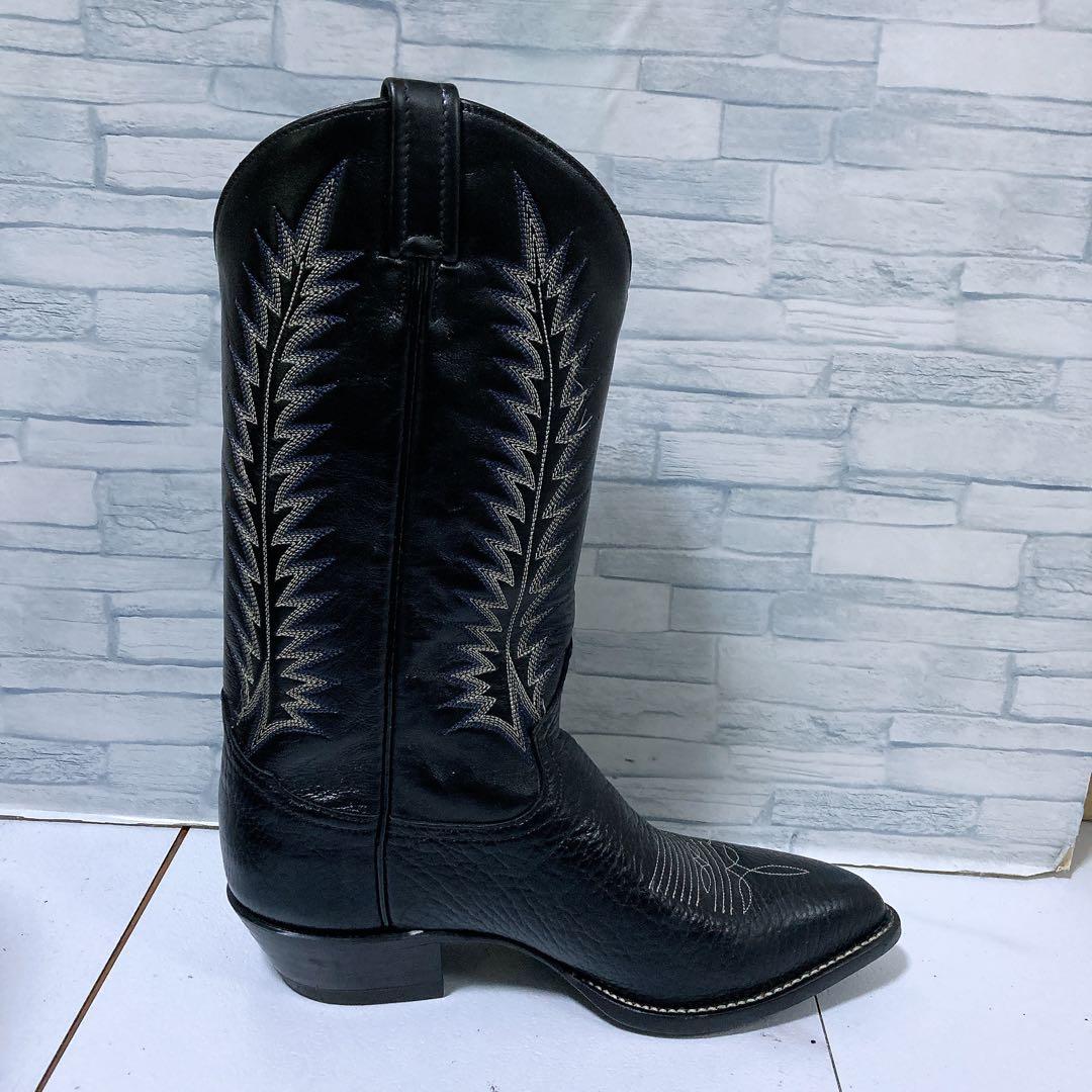 名作 トニーラマ ウエスタンブーツ カウボーイ 26.5 本革 シボ ブラック