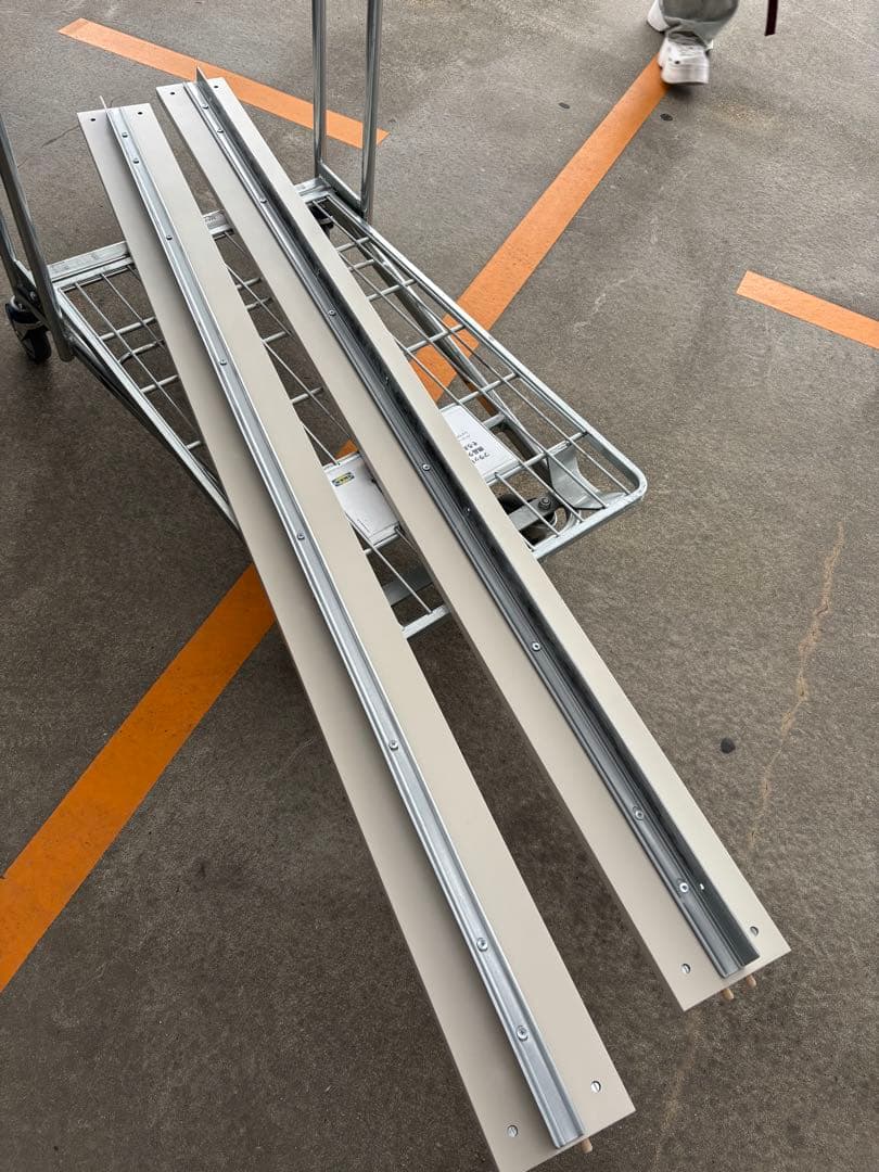 IKEA ホワイトダブルベッドフレーム すのこ付