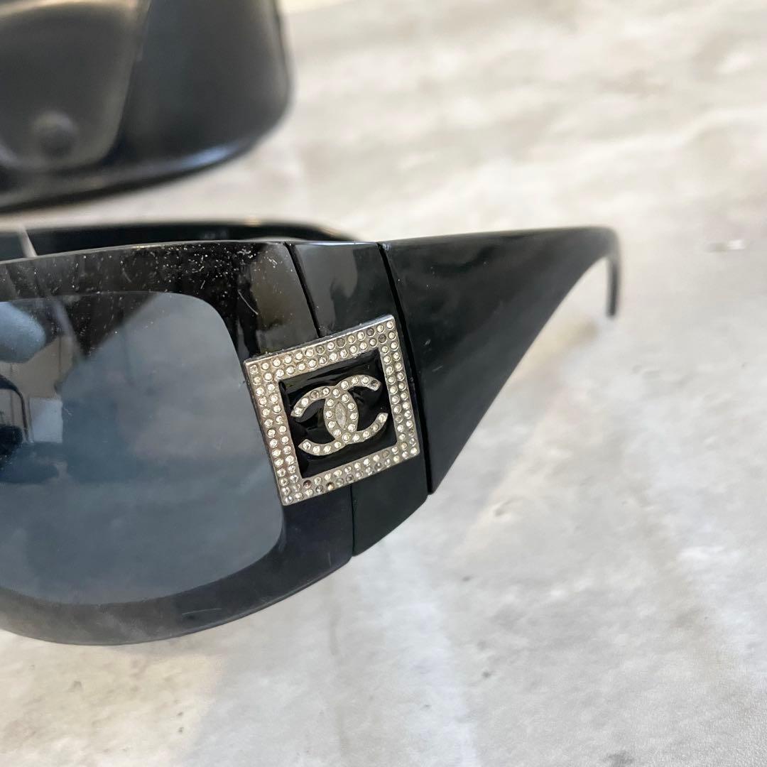 CHANEL サングラス ラインストーン ココマーク ブラック