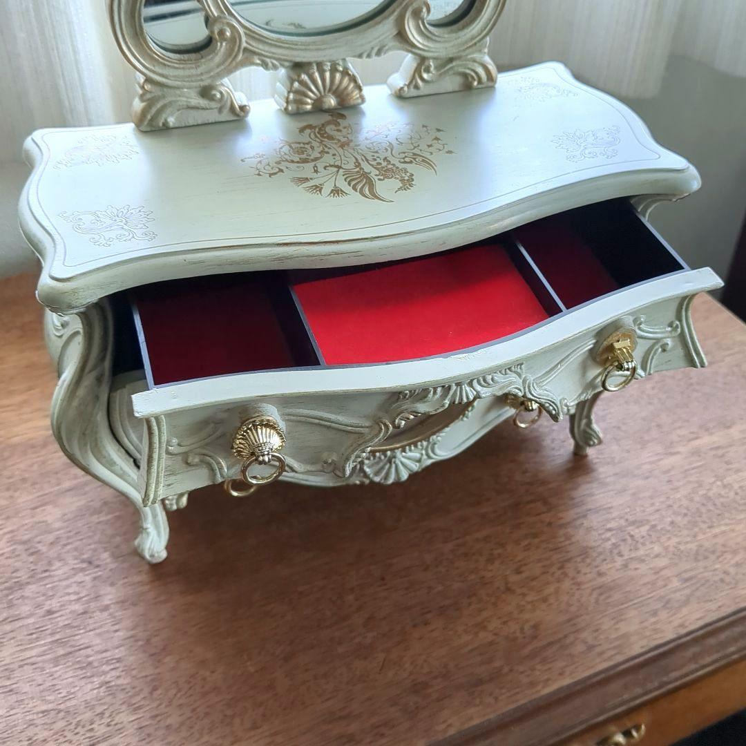 ミニドレッサー ジュエリーボックス クラシックアンティーク 時計 ミラー