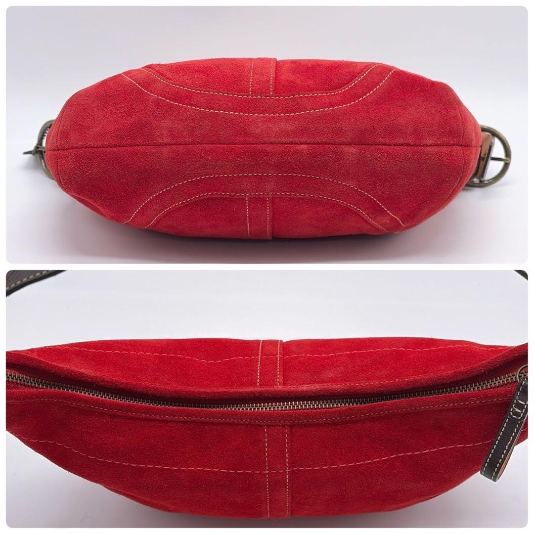 美品✨ コーチ COACH ショルダーバッグ ワンショルダー スエード レッド