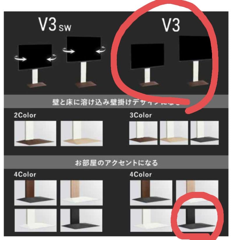 【美品】WALL　V3セット　ロータイプ　テレビスタンド