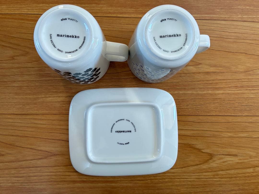 ◉marimekko◉PUKETTIマグカップ２個＆プレート◉