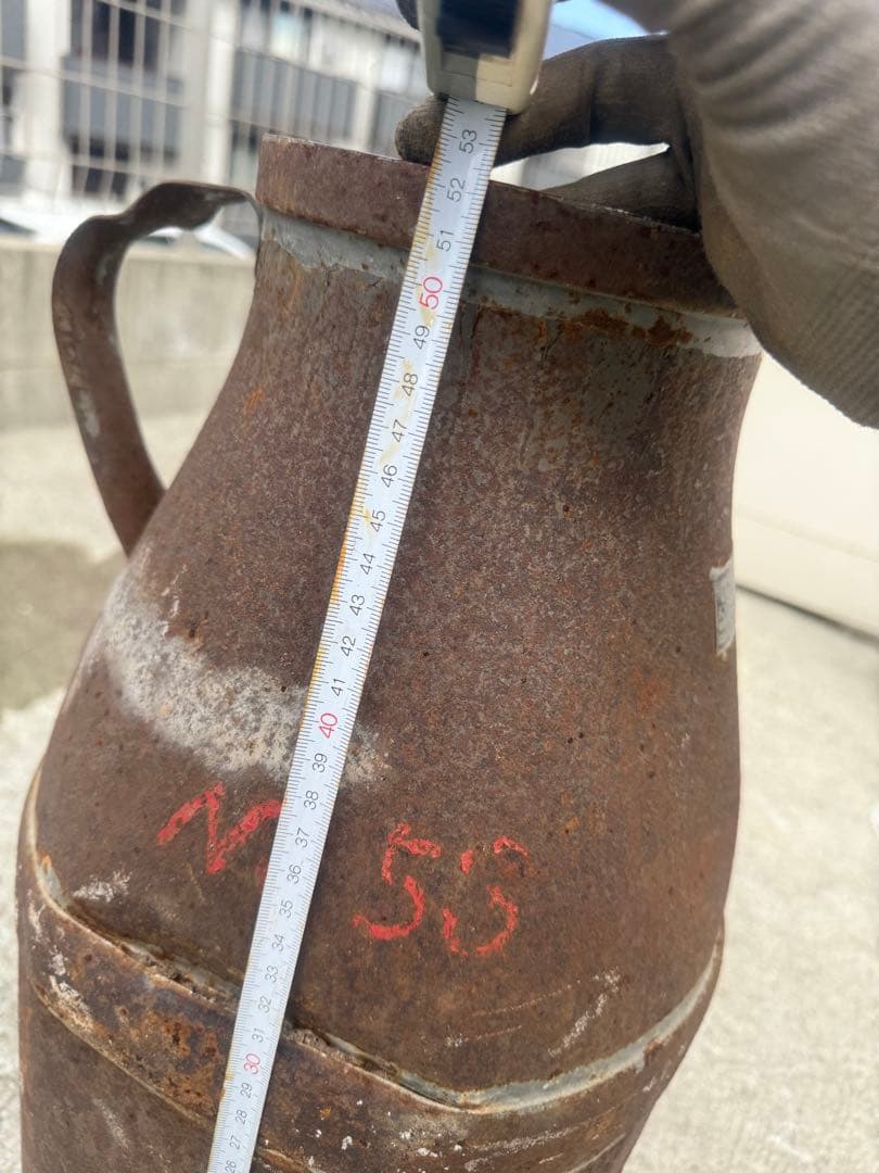 アンティークミルク缶 錆色 取っ手付き 3個セット