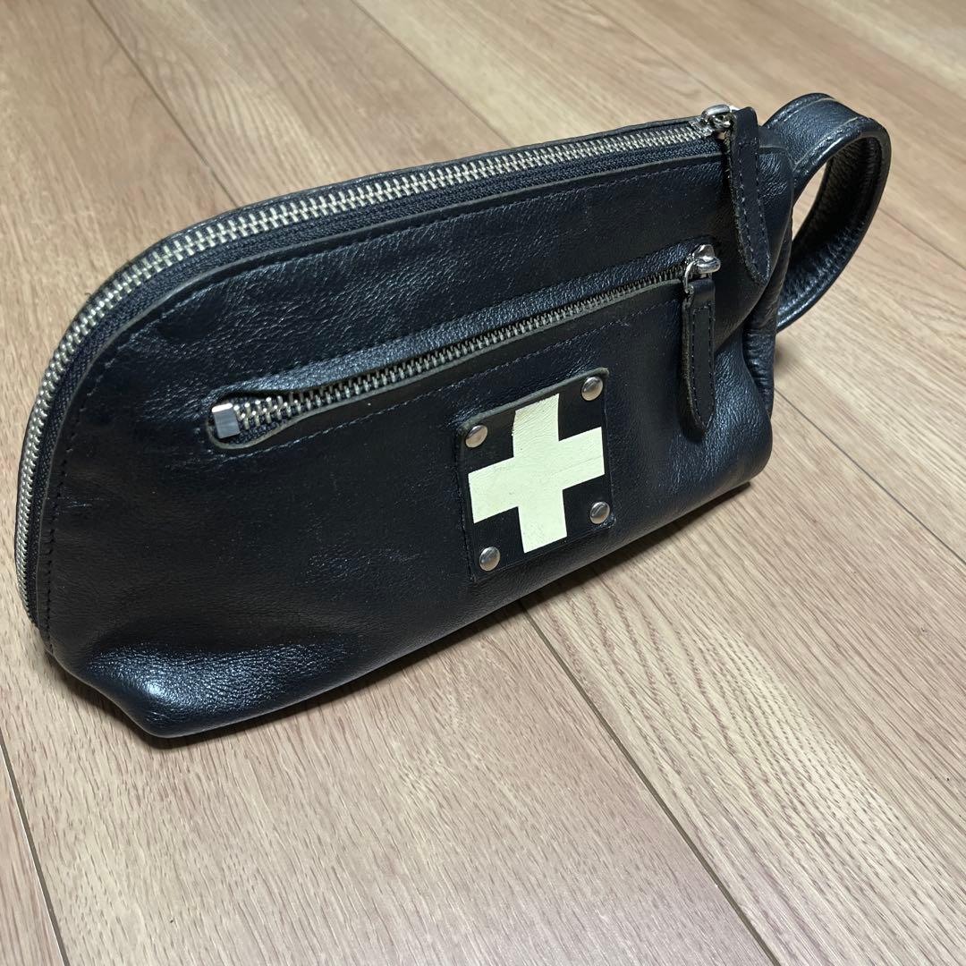 木の庄帆布 ゴルフ レザー ♯3 ラウンドポーチ 本革バック