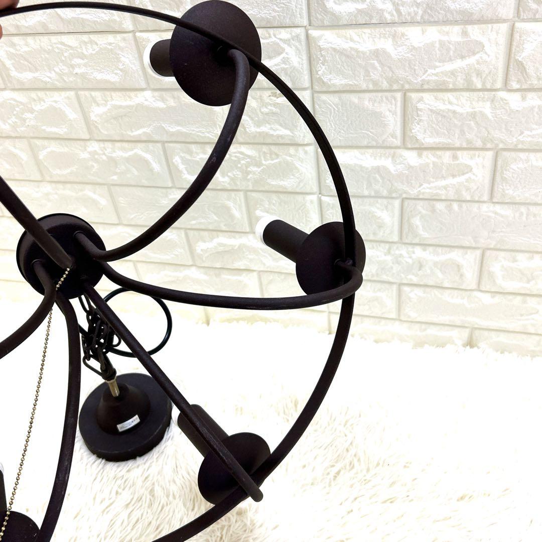 Hermosa サークルシャンデリア ブラック 電球6灯付き