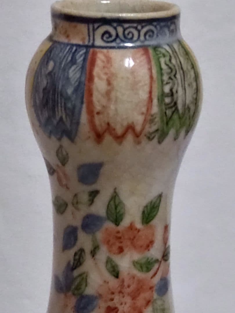 中国美術　骨董　五彩花鳥図　万暦　花瓶