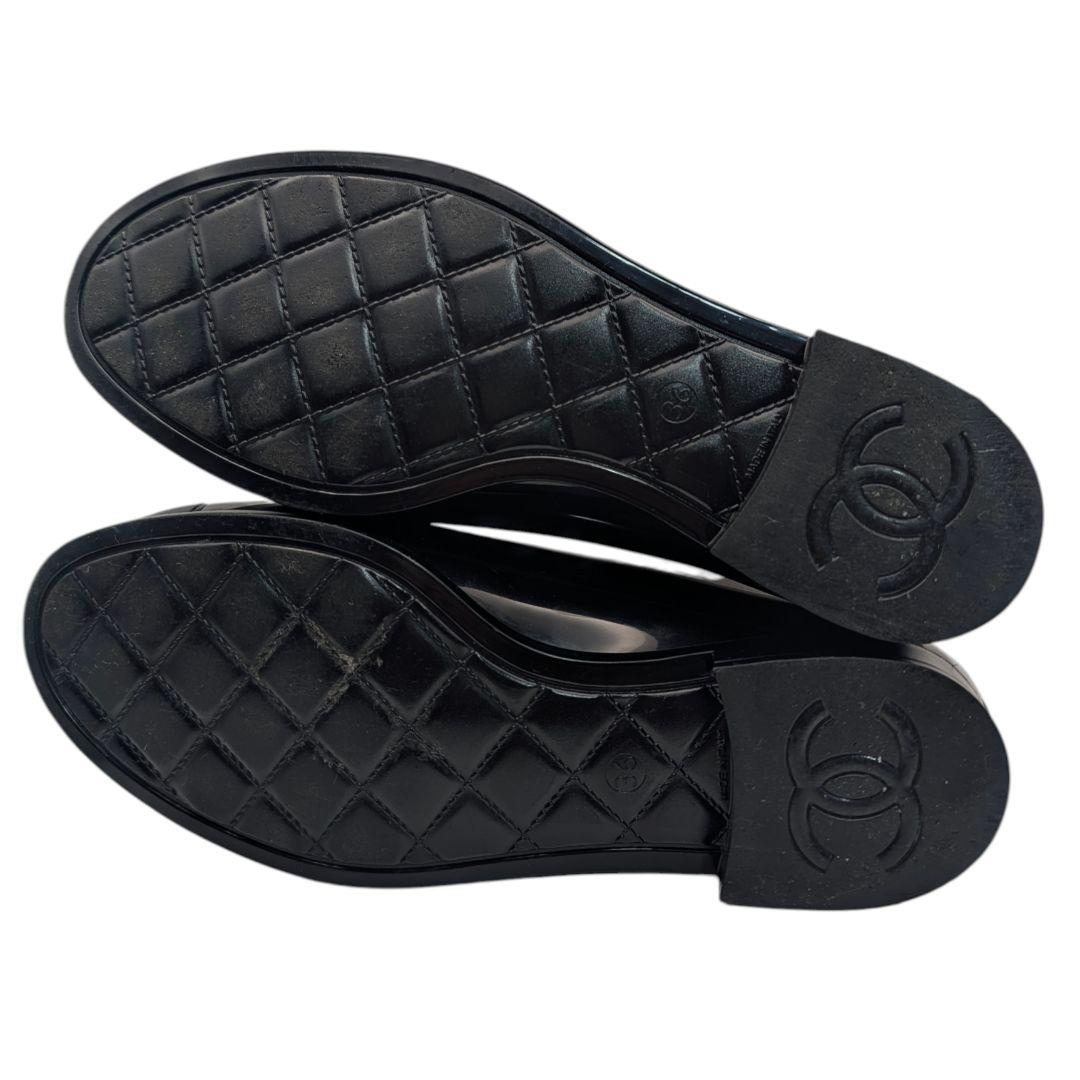 シャネル レインブーツ ココマーク ラバー ブラック 長靴 37 23cm