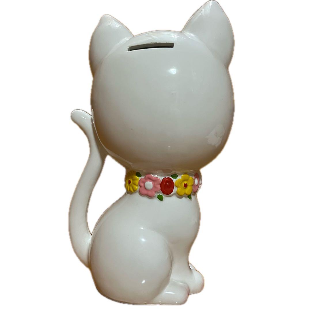 昭和レトロ　内藤ルネ　猫貯金箱　　陶器　ヴィンテージ