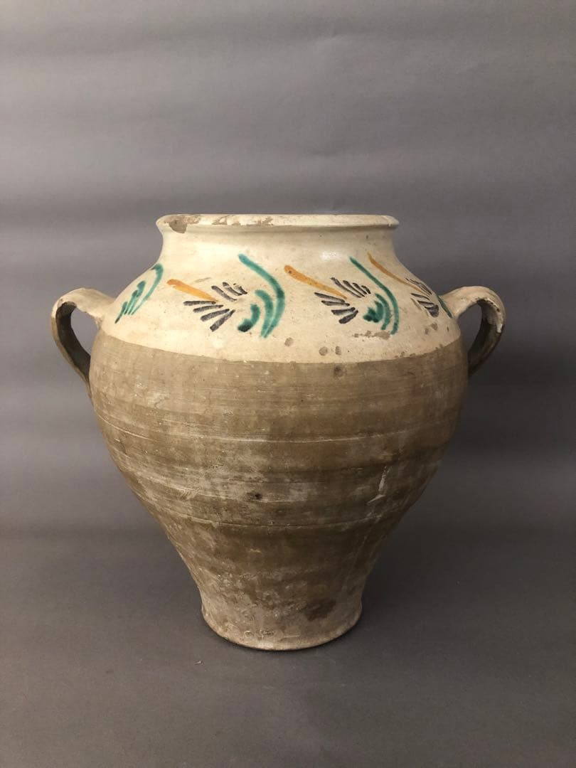 スペイン骨董　両耳壺　花瓶　アンティーク