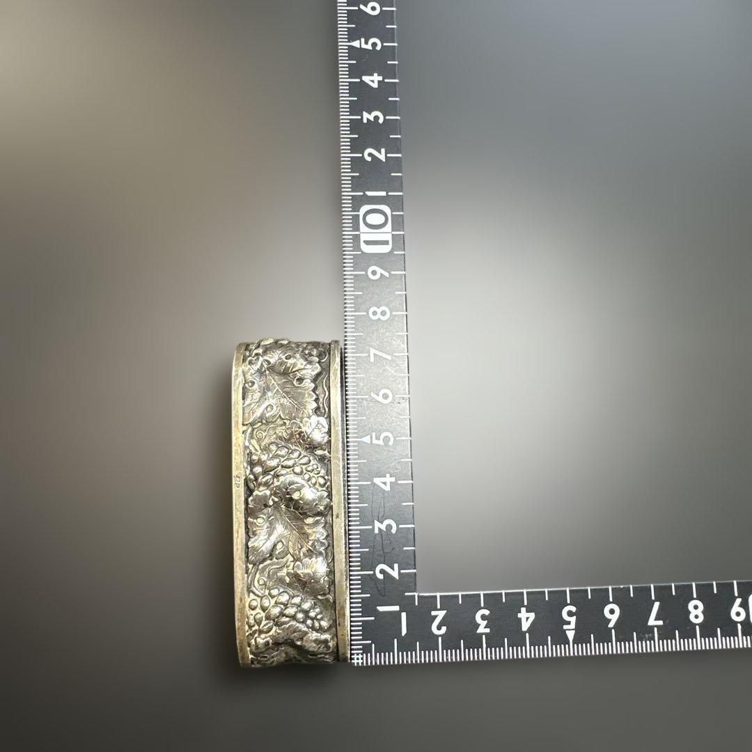 アンティーク　シルバー製　ナプキンリング　刻印　ぶどう