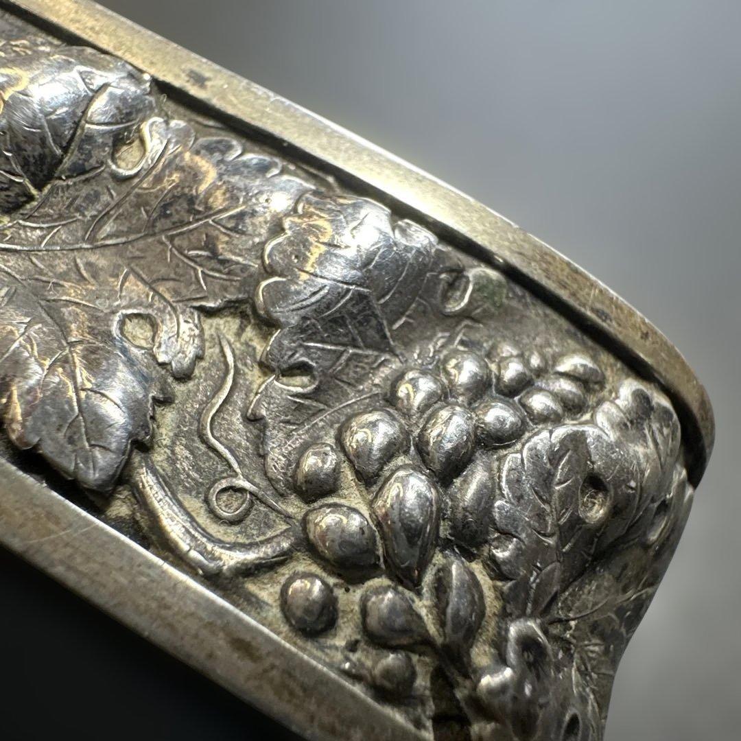 アンティーク　シルバー製　ナプキンリング　刻印　ぶどう