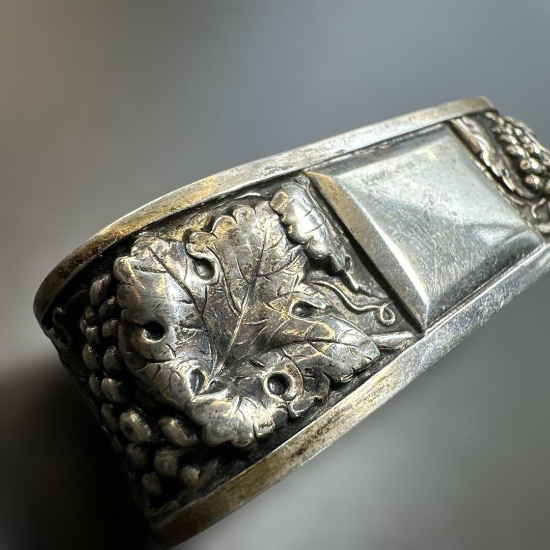 アンティーク　シルバー製　ナプキンリング　刻印　ぶどう