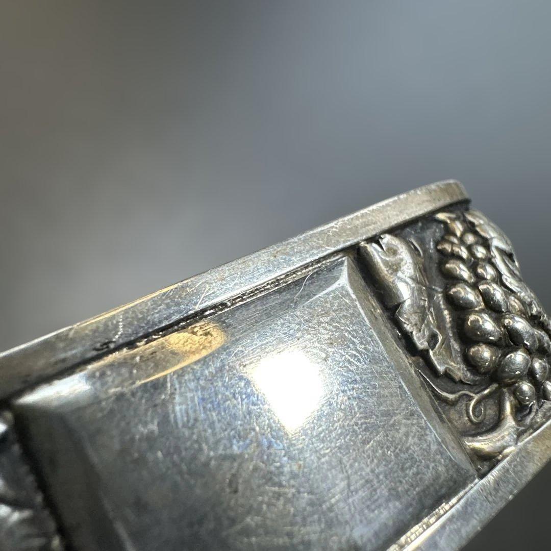 アンティーク　シルバー製　ナプキンリング　刻印　ぶどう