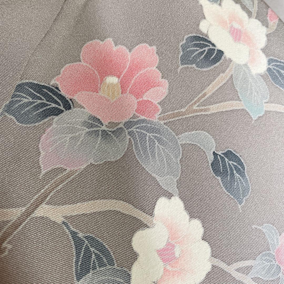 訪問着　フルセット　友禅　椿　お淑やか　入学式　卒業式　着物　Q5