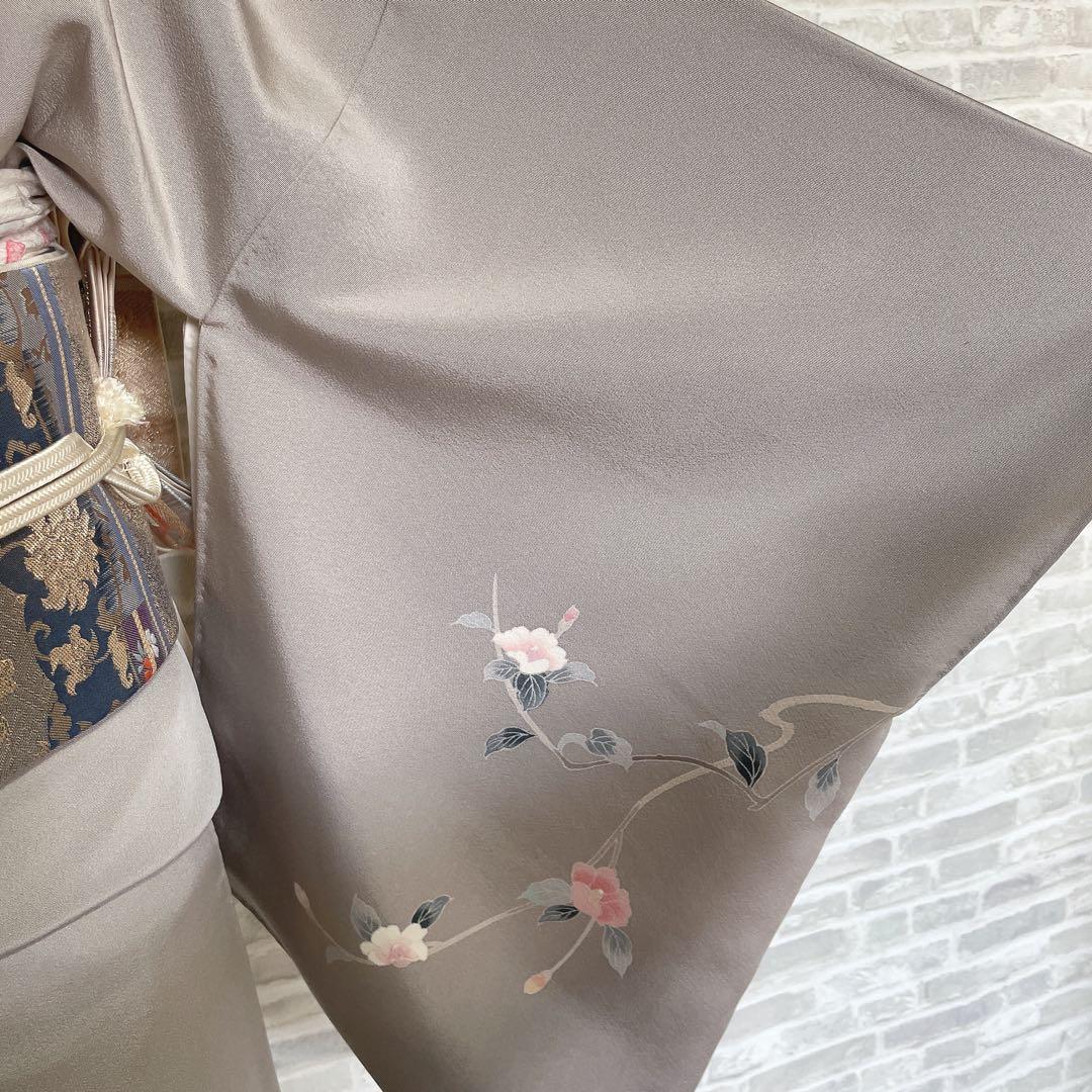 訪問着　フルセット　友禅　椿　お淑やか　入学式　卒業式　着物　Q5