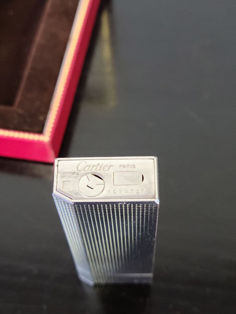 Cartier シルバーライター 専用ケース付き 五角形