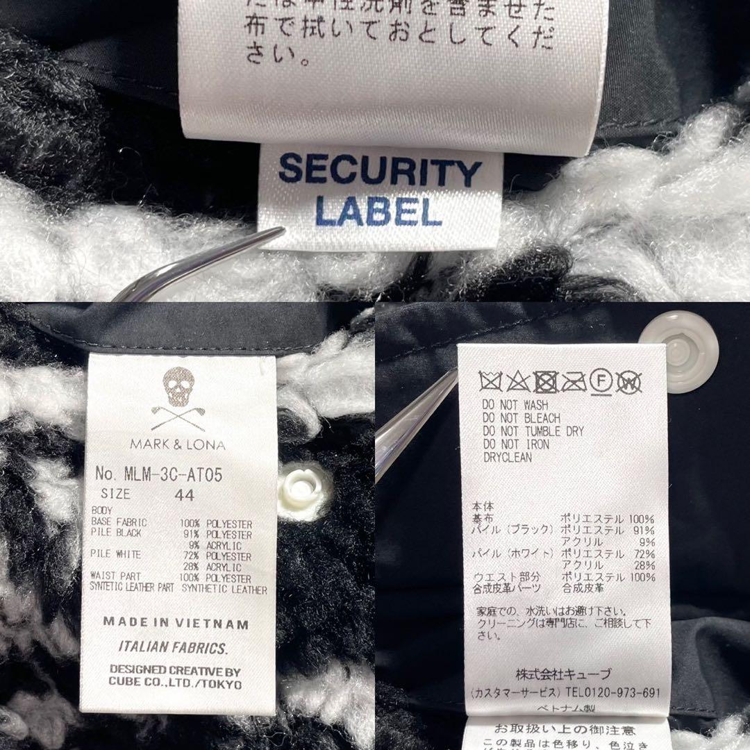 MARK&LONA ボアパンツ 黒×白 総柄 スカル メンズ 44 ゴルフウェア
