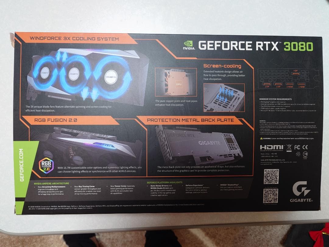 GIGABYTE GEFORCE RTX 3080 グラフィックボード可動品
