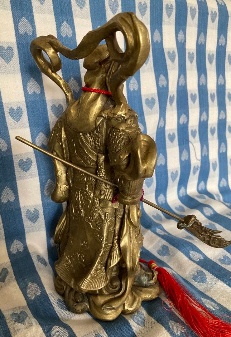 風水 関羽 立像 金属製 財運の神様 縁起物 置物 超希少アイテム