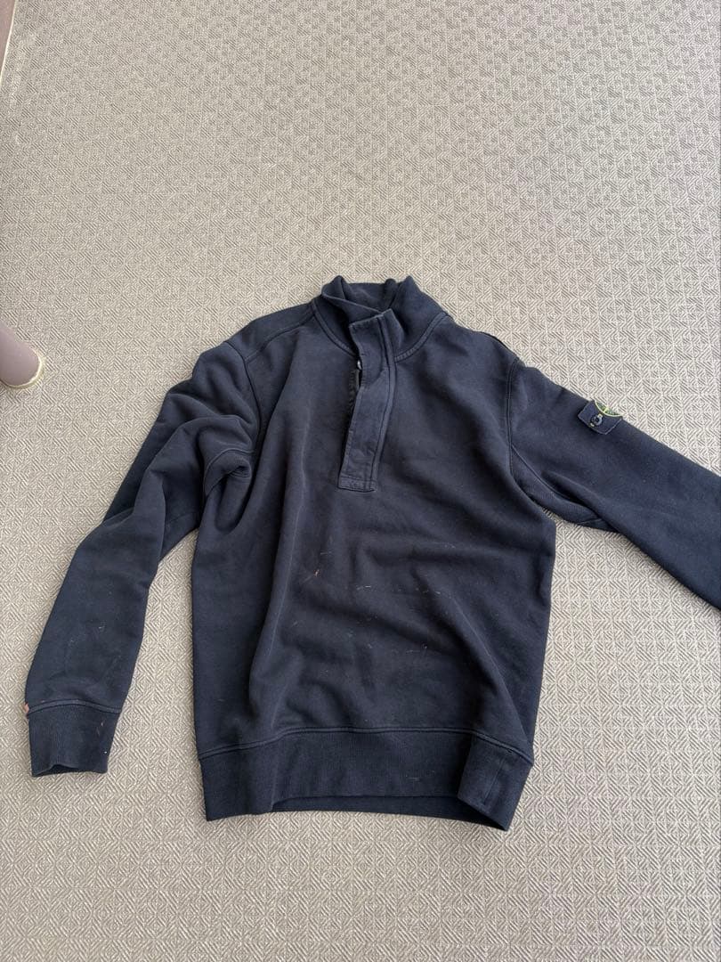 Stone  ブラックハーフジップ トレーナー