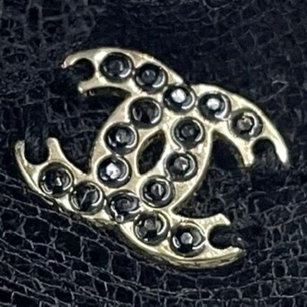 《超美品》CHANEL シャネル カメリア ココマーク パンプス サテン 黒系