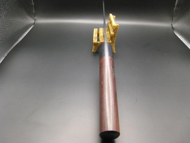 [新品未使用] 三徳包丁180mm白紙1号　黒打ち仕上げ　紫檀　丸形