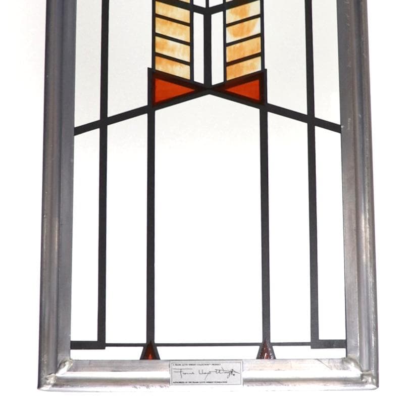 フランク・ロイド・ライト 財団 ヴィンテージ ステンドグラス 縦長 ロビーハウス