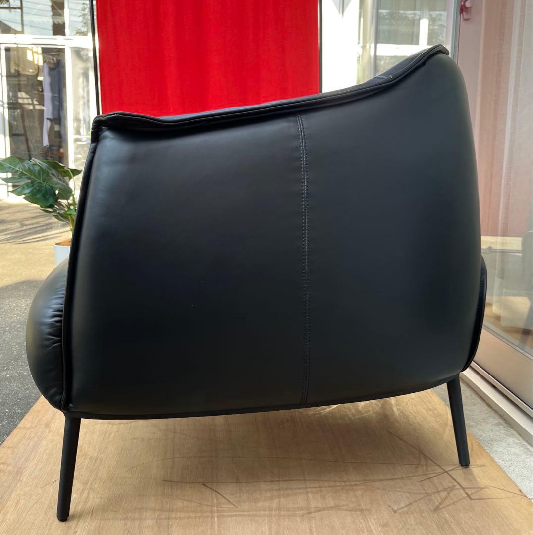 モダンスタイル　ラウンジチェア　② 本革張り　ミッドセンチュリー　シングルソファ